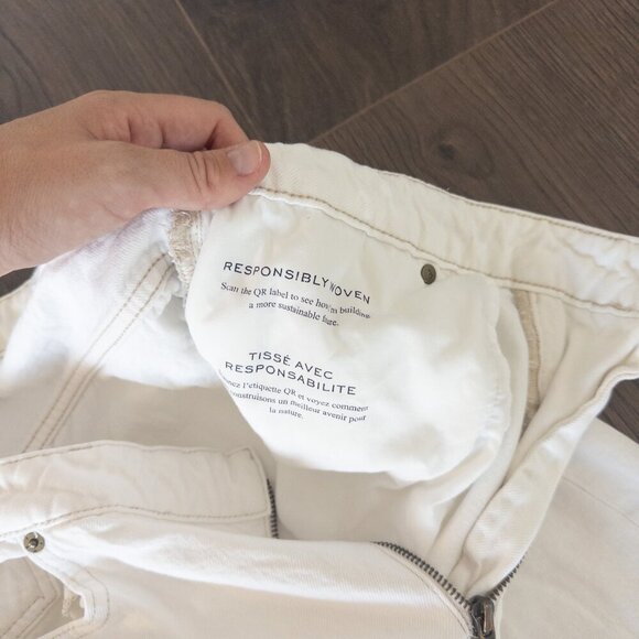 FRAME Angled Zipper Long Barrel Jeans in White Size 30 - Picture 11 of 14